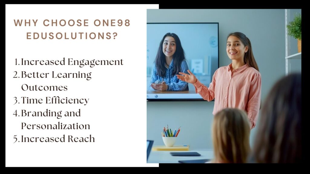 One98 Edusolutions stands out in the field of education video editing by offering tailored solutions that meet the specific needs of educators, coaching institutes, and online course creators.